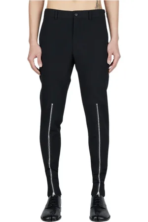 Comme des Garçons Spodnie, Mężczyzna, Czarny, M, Spodnie Slim-Fit z Motywem Zamka