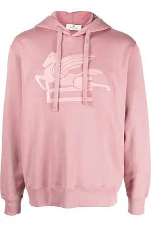 Etro Bluzy, Mężczyzna, Różowy, M, Bawełna, Bawełniana Bluza z Kapturem z Logo