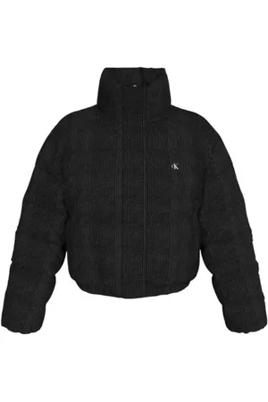 Calvin Klein Kurtki, Kobieta, Czarny, XS, Kurtka Puchowa z Szlafrokiem Elegancki Lekki Design