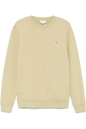 Maison Kitsuné Bluzy, Mężczyzna, Zielony, L, Bawełna, Sweter z okrągłym dekoltem