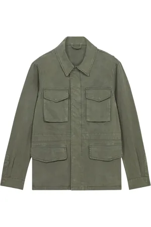 Brooks Brothers Kurtki, Mężczyzna, Zielony, L, Bawełna, Kurtka polowa z mieszanki bawełny Military