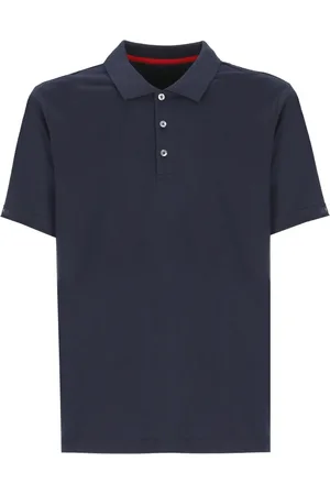 FAY Koszulki, Mężczyzna, Niebieski, 2XL, Bawełna, Niebieska koszulka polo z kołnierzykiem i krótkim rękawem