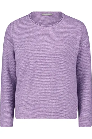 Betty & Co Swetry, Kobieta, Fioletowy, XL, Bawełna, Sweter z okrągłym dekoltem
