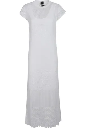 Pinko Sukienki, Kobieta, Biały, L, Elegancka Sukienka Monviso dla Kobiet