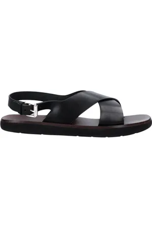 Premiata Buty, Mężczyzna, Czarny, 42 EU, Skóra, Skórzany sandał z wkładką skórzaną