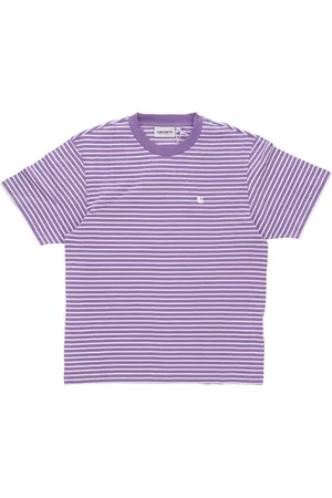 Carhartt Koszulki, Kobieta, Fioletowy, M, Bawełna, Striped Crew Neck Tee Violanda