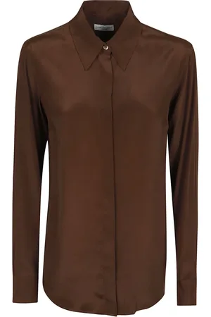 DRIES VAN NOTEN Bluzki, Kobieta, brązowy, L, Brązowa Koszula