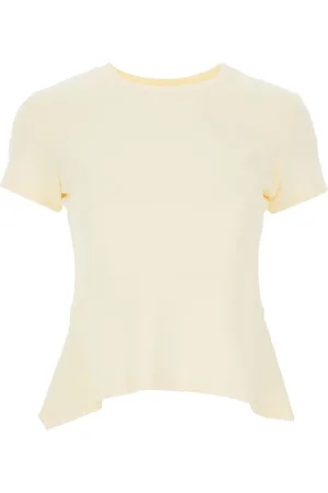 LIVIANA CONTI Koszulki, Kobieta, Beżowy, S, Bawełna, Ponadczasowy kremowy T-shirt