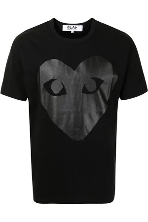 Comme des Garçons Koszulki, Mężczyzna, Czarny, S, Bawełna, Faded Heart Tee