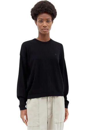 Carhartt Bluzy, Kobieta, Czarny, S, Bawełna, Sweter z dzianiny bawełnianej z okrągłym dekoltem