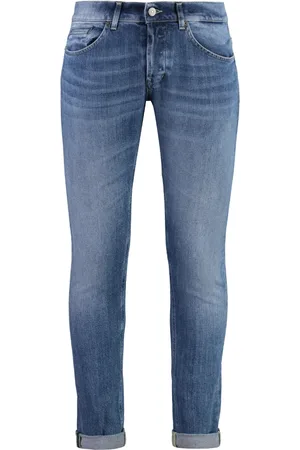 Dondup Jeansy, Mężczyzna, Niebieski, W33, Bawełna, Skinny Jeansy z Podwiniętymi Mankietami