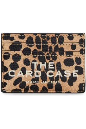 Marc Jacobs Akcesoria, Kobieta, Wielobarwność, ONE SIZE, Skóra, Portfel w lamparci wzór z przegródkami na karty