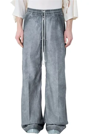 Rick Owens Spodnie, Mężczyzna, Szary, M, Spodnie Cargo z Krytymi Kieszeniami