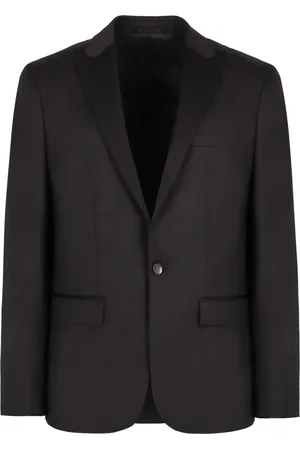 Calvin Klein Kurtki, Mężczyzna, Czarny, XL, Wełna, Klasyczna wełniana marynarka z kołnierzem z klapami