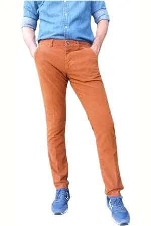 Masons Spodnie, Mężczyzna, brązowy, L, Bawełna, Spodnie Chino Slim Fit z Bawełny Velvet