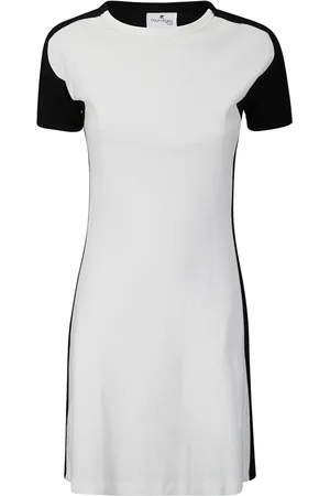 Courrèges Sukienki, Kobieta, Biały, M, Bawełna, Mini sukienka z kontrastową ramką