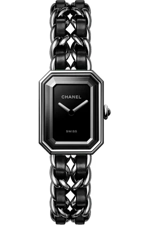 CHANEL Akcesoria, Kobieta, Czarny, ONE SIZE, Skóra, Zegarek kwarcowy Catena Iconica
