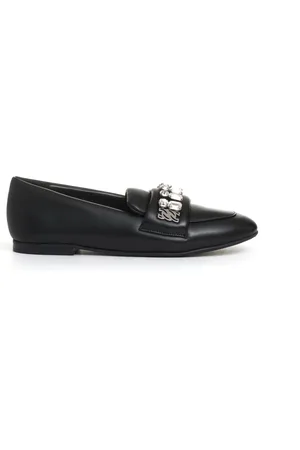 Casadei Buty, Kobieta, Czarny, 37 1/2 EU, Skóra, Mokasynyy z dżetami