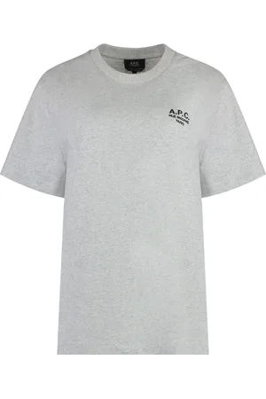 A.P.C. Koszulki, Kobieta, Szary, L, Bawełna, Bawełniana koszulka T-shirt z logo