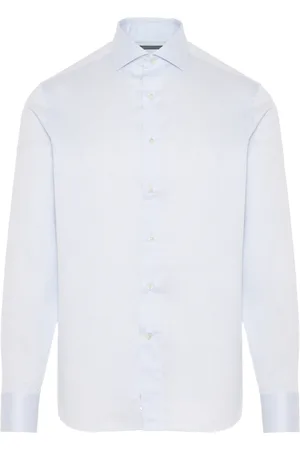 CANALI Koszule, Mężczyzna, Niebieski, 3XL, Koszula bawełniana z mikrowzorem