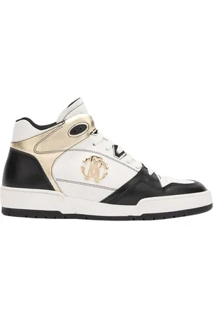 Roberto Cavalli Buty, Kobieta, Wielobarwność, 41 EU, Laminowane buty High-Top Czarno-Białe-Platynowe