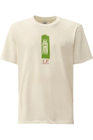 C.P. Company Koszulki, Mężczyzna, Biały, XL, Koszulka z logo Jersey
