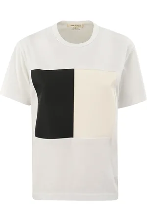 Comme des Garçons Koszulki, Kobieta, Biały, S, Bawełna, T-shirt z krótkim rękawem i ozdobnym detalem z przodu