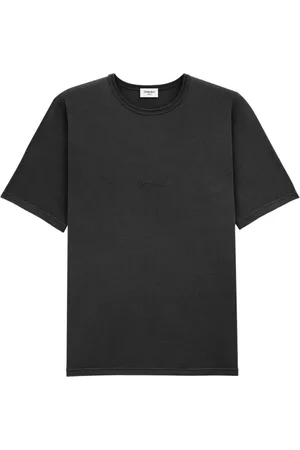 Saint Laurent Koszulki, Mężczyzna, Czarny, M, Bawełna, T-shirt z okrągłym dekoltem