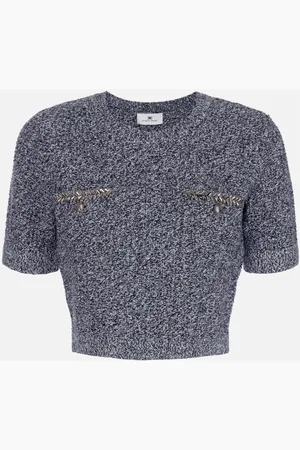 Elisabetta Franchi Swetry, Kobieta, Szary, M, Stylowy Sweter