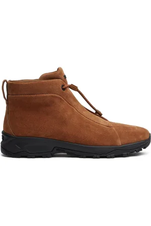 Ermenegildo Zegna Buty, Mężczyzna, brązowy, 41 EU, Zamsz, Zamszowe sneakersy Hi-Top Triple Stitch