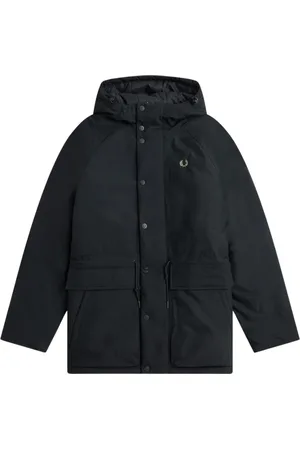Fred Perry Kurtki, Mężczyzna, Czarny, S, Nylon, Czarna kurtka z kapturem