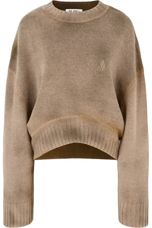 The Attico Swetry, Kobieta, brązowy, S, Wełna, Camel Knit Sweater