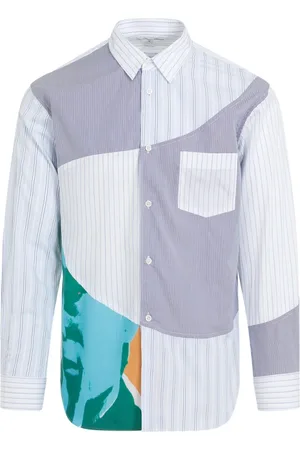 Comme des Garçons Koszule, Mężczyzna, Wielobarwność, M, Bawełna, Koszula Poplinowa Patchwork