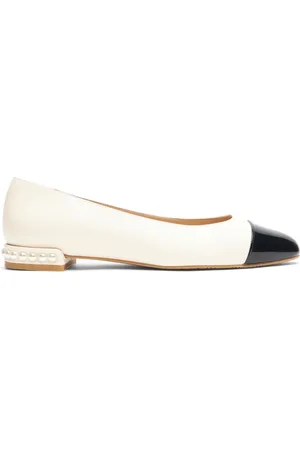 Stuart Weitzman Buty, Kobieta, Beżowy, 38 EU, Skóra, Baletki Z Perłami