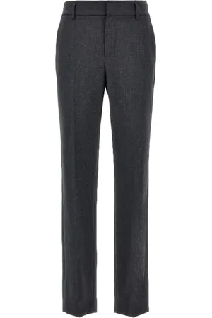 Brunello Cucinelli Spodnie, Kobieta, Szary, S, Wełna, Eleganckie spodnie typu cygaretki z luksusowej wełny Tropical