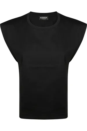 Dondup Koszulki, Kobieta, Czarny, S, Bawełna, Casualowy bawełniany T-shirt