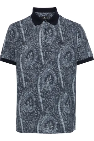 Etro Koszulki, Mężczyzna, Niebieski, M, Bawełna, Koszulka Polo Roma