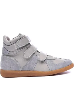 Maison Margiela Buty, Mężczyzna, Szary, 39 EU, Skóra, Skórzane sneakersy Pelle