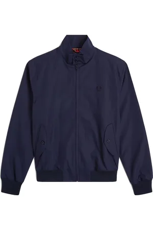 Fred Perry Kurtki, Mężczyzna, Niebieski, M, Bawełna, Klasyczna kurtka Harrington