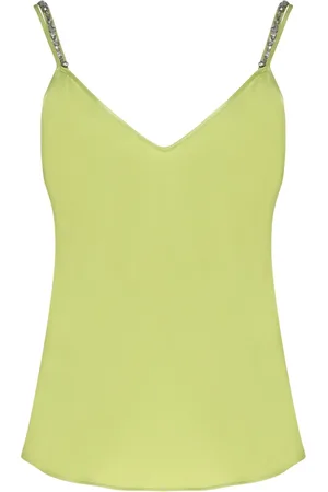 Max Mara Koszulki, Kobieta, Zielony, XS, Bawełna, Zielony Top Bez Rękawów