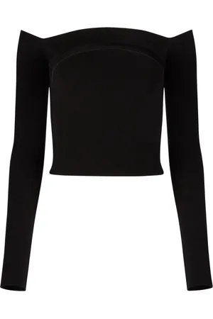 Nina Ricci Koszulki, Kobieta, Czarny, L, Bluzka z dekoltem Bardot