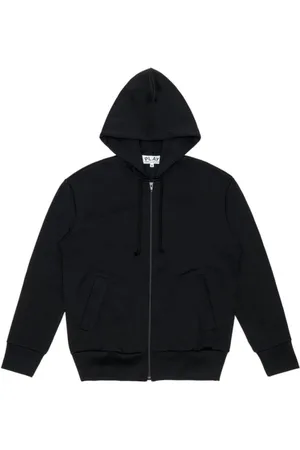 Comme des Garçons Bluzy, Mężczyzna, Czarny, L, Poliester, Bluza z kapturem i zamkiem błyskawicznym