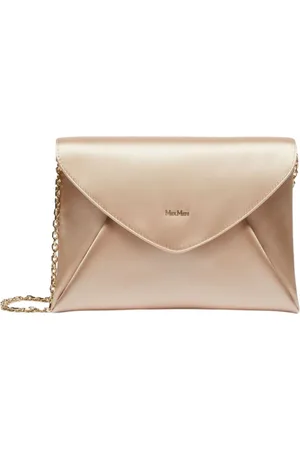 Max Mara Torebki, Kobieta, Różowy, ONE SIZE, Satyna, Satynowa kopertówka z łańcuszkiem