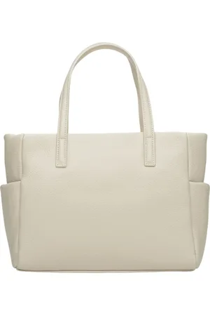 Estro Torebki, Kobieta, Beżowy, ONE SIZE, Skóra, Jasnobeżowa Torba Shopper