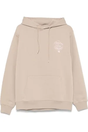 Drôle de Monsieur Bluzy, Mężczyzna, Beżowy, L, Bawełna, Slogan Vignes Hoodie