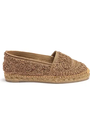 Etro Buty, Kobieta, Beżowy, 41 EU, Beżowe Buty wsuwane na Okrągły Nosek