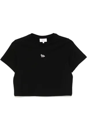 Maison Kitsuné Koszulki, Kobieta, Czarny, XS, Krótki T-shirt Baby Fox