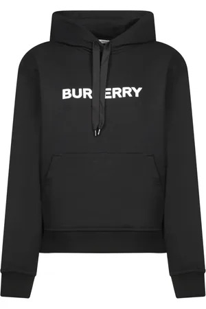 Burberry Bluzy, Kobieta, Czarny, S, Bawełna, Bluza z kapturem z logo