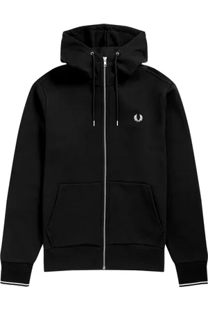 Fred Perry Bluzy, Mężczyzna, Czarny, S, Bluza rozpinana Zip-Up Sweater J7356