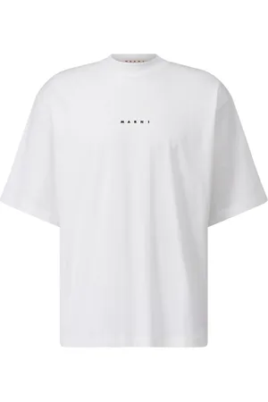 Marni Koszulki, Mężczyzna, Biały, L, Bawełna, Logo T-Shirt